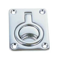 PERKO Square Flush Ring Pull - Chromed Bronze 2 5/8" x 2"
